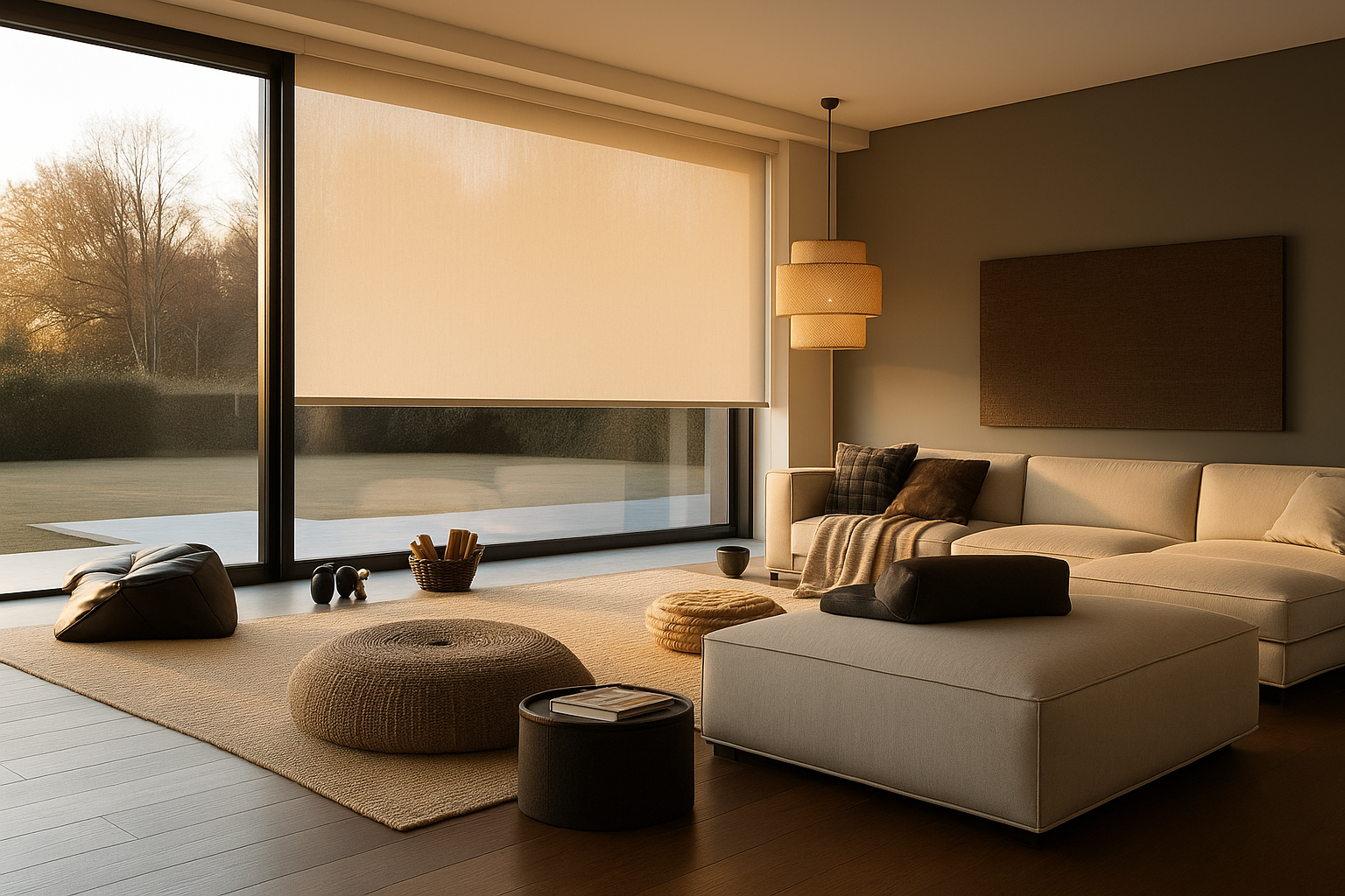 Detalle de textura de tela para cortina roller screen